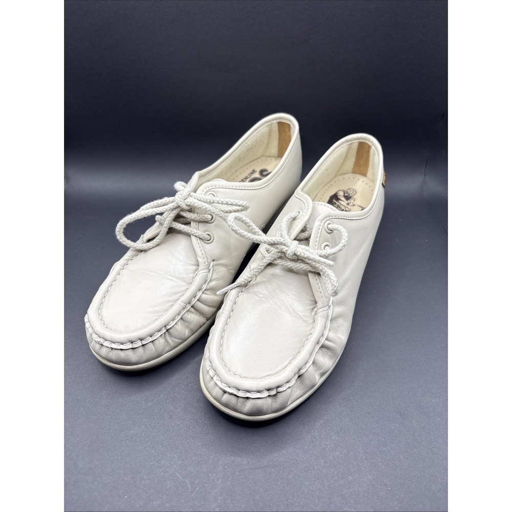 SAS Siesta Women's Handsewn Leather Loafers Bone Size 8.5 M